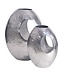 Wohnling decoratieve vaas set van 2 aluminium zilver met handvat bloemenvaas moderne, gehamerde decoratieve vaas 2-delig voor bloemen, aluminium tafelvaas handgemaakt