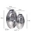 Wohnling decoratieve vaas set van 2 aluminium zilver met handvat bloemenvaas moderne, gehamerde decoratieve vaas 2-delig voor bloemen, aluminium tafelvaas handgemaakt