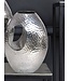 Wohnling decoratieve vaas set van 2 aluminium zilver met handvat bloemenvaas moderne, gehamerde decoratieve vaas 2-delig voor bloemen, aluminium tafelvaas handgemaakt