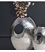 Wohnling decoratieve vaas set van 2 aluminium zilver met handvat bloemenvaas moderne, gehamerde decoratieve vaas 2-delig voor bloemen, aluminium tafelvaas handgemaakt