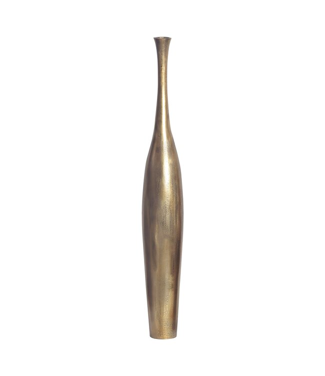 Wohnling Decoratieve Vaas FLES L 100 cm Aluminium Goud Bloemenvaas Modern Groot, Decoratieve Vaas Extravagant voor Bloemen, XXL Aluminium Vloervaas Metaal Huisdecoratie Handgemaakt