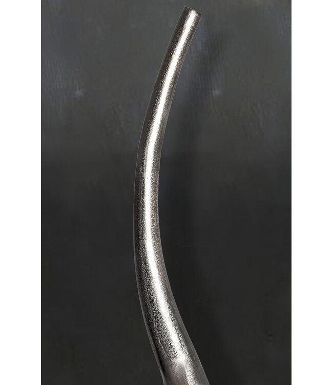 Wohnling Decoratieve vaas 100 cm Aluminium Zilveren spiraalvormige bloemenvaas Modern groot, decoratieve vaas extravagant voor bloemen, XXL aluminium vloervaas metaal huisdecoratie handgemaakt