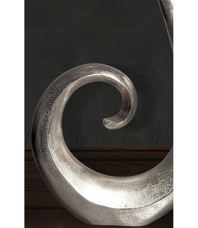 Wohnling Decoratieve vaas 100 cm Aluminium Zilveren spiraalvormige bloemenvaas Modern groot, decoratieve vaas extravagant voor bloemen, XXL aluminium vloervaas metaal huisdecoratie handgemaakt