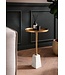 Wohnling Bijzettafel Echt Marmer Metaal 34x34x58 cm Bijzettafel Goud Wit, Kleine Bijzettafel Rond, Woonkamertafel Bank Modern, Marmeren Tafel Hoog