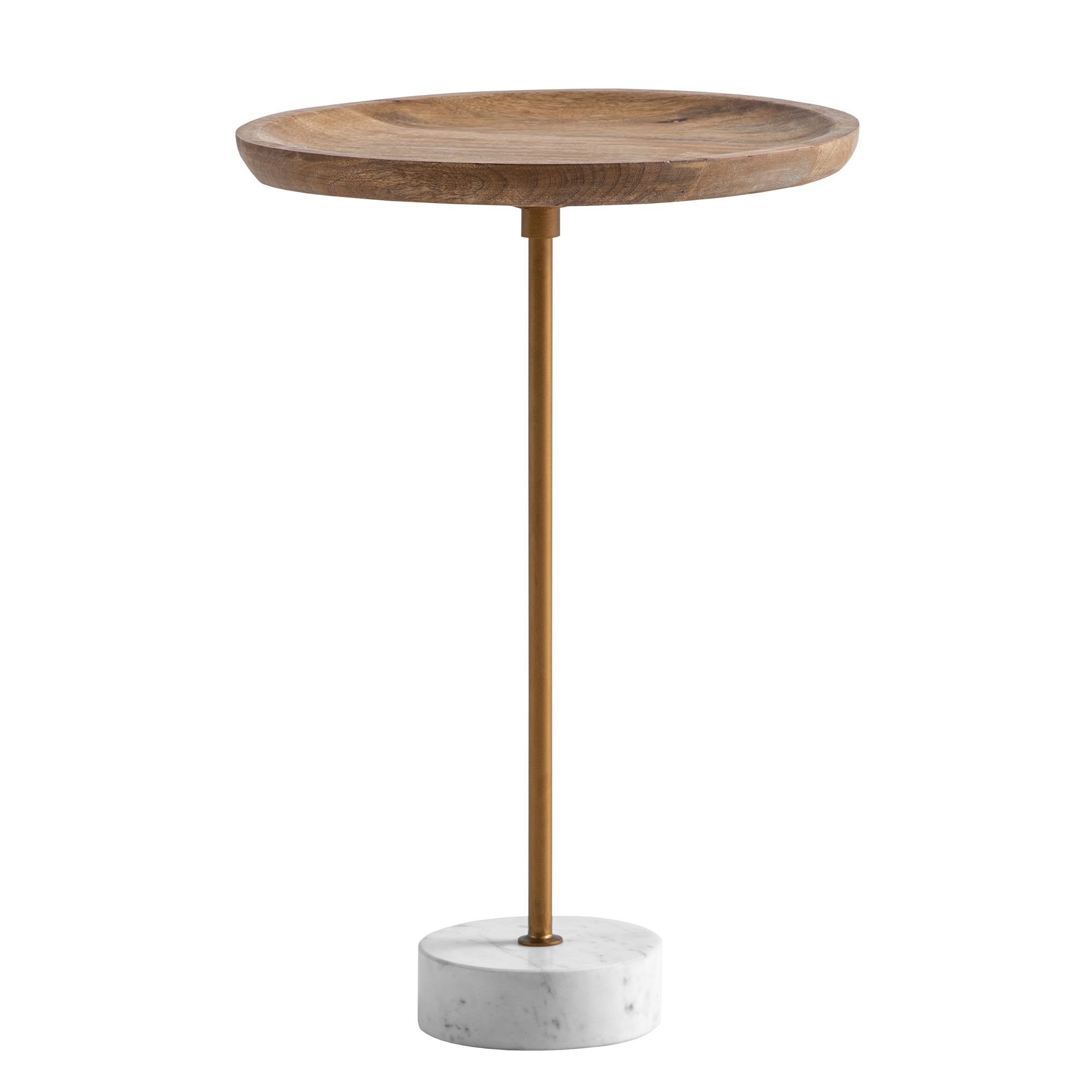 Bijzettafel mangohout marmer 40x40x55 cm