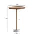 Wohnling Bijzettafel Mango Massief Hout Echt Marmer 40x40x55 cm Bijzettafel, Kleine Ronde Bijzettafel, Woonkamertafel Bank Modern, Sofa Tafel Hoog