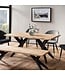 Wohnling Eetkamertafel 160x80x76 cm Acacia Massief Hout Metaal Eettafel Loft Stijl, Keukentafel met Metalen Poten, Houten Tafel Industrieel Groot, Eettafel Eetkamer Rechthoekig