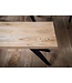 Wohnling eetkamerbank 160x45x45 cm acacia massief hout metaal loftstijl, eettafelbank massief houten bank zonder rugleuning, keukenbank eetkamerbank industrieel, eetkamerbank groot