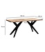 Wohnling Bureau 160x80x76 cm Massief acaciahouten computerbureau in loftstijl, thuiskantoorbureau met metalen poten, grote industriële houten tafel, rechthoekige laptoptafel voor studeerkamer
