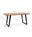 Wohnling eettafel 180x90x76 cm acacia massief hout/metaal eettafel boomrand, massieve keukentafel met U-poten in zwart, houten tafel eettafel eetkamer rechthoekig