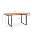 Wohnling bureau 180x90x76 cm acacia massief hout / metaal computertafel boomrand, thuiskantoor kantoortafel massief met trapeziumvormige poten in chroom, houten tafel laptoptafelstudie