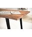 Wohnling bureau 160x80x76 cm acacia massief hout / metaal computertafel boomrand, thuiskantoor kantoortafel massief met U-poten in zwart, houten tafel laptoptafel studeerkamer