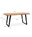 Wohnling bureau 180x90x76 cm acacia massief hout / metaal computertafel boomrand, thuiskantoor kantoortafel massief met U-poten in zwart, houten tafel laptoptafel studeerkamer