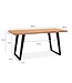 Wohnling bureau 200x100x76 cm acacia massief hout / metaal computertafel boomrand, thuiskantoor kantoortafel massief met U-poten in zwart, houten tafel laptoptafel studeerkamer