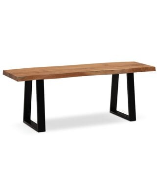 Wohnling Bank acaciahout zwart 120 cm breed Zwart