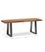 Wohnling kledingkastbank 120x40x45,5 cm acacia massief hout / metaal met boomrand, halbank massief houten bank zonder rugleuning, halbank moderne entree kleine trapeziumpoten chroom