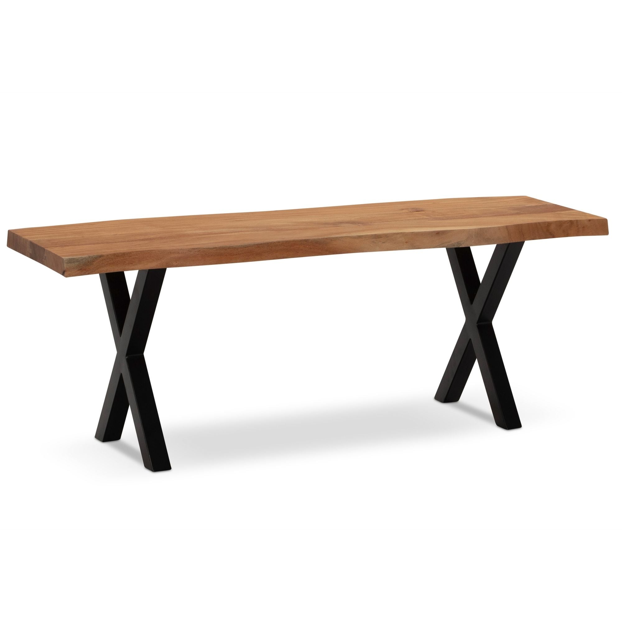 Bank acaciahout zwart X-poten 120 cm