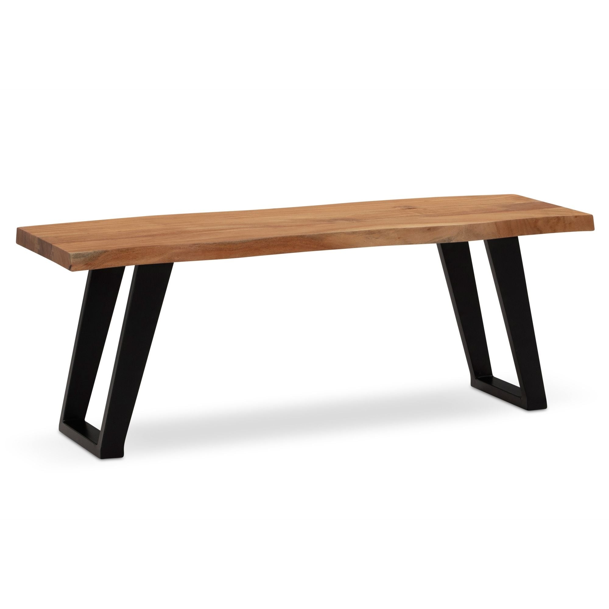 Bank acaciahout zwart U-poten 120 cm