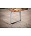 Wohnling eetkamerbank 120x40x45,5 cm acacia massief hout / metaal met boomrand, eettafelbank massief houten bank zonder rugleuning, keukenbank chroom eetkamerbank modern, eetkamerbank klein