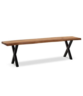 Wohnling Eetkamerbank acaciahout X-poten 140 cm - WL7.298