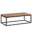 Wohnling salontafel 120x60x40 cm acacia massief hout metalen salontafel rechthoekig, design woonkamertafel met natuurlijke houtnerf, salontafel woonkamer modern
