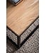 Wohnling salontafel 120x60x40 cm acacia massief hout metalen salontafel rechthoekig, design woonkamertafel met natuurlijke houtnerf, salontafel woonkamer modern