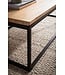 Wohnling salontafel 120x60x40 cm acacia massief hout metalen salontafel rechthoekig, design woonkamertafel met natuurlijke houtnerf, salontafel woonkamer modern