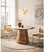 Wohnling Eetkamertafel 120x120x77 cm Acacia Massief Hout Lichtbruin Eettafel Modern, Massieve Keukentafel met Latwerk Frame, Houten Tafel Eetkamer Rond, Kleine Eettafel Hout