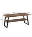 Wohnling salontafel 100x40x41 cm salontafel bruin met visgraatmotief, design woonkamertafel rechthoekig, salontafel modern met plank, salontafel met metalen frame