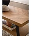 Wohnling salontafel 100x40x41 cm salontafel bruin met visgraatmotief, design woonkamertafel rechthoekig, salontafel modern met plank, salontafel met metalen frame