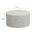 Wohnling MONOBLOC salontafel 60x60x30 cm in zandkleurige steenlook, ronde design salontafel, beige loungebanktafel, moderne salontafel