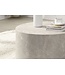 Wohnling MONOBLOC salontafel 60x60x30 cm in zandkleurige steenlook, ronde design salontafel, beige loungebanktafel, moderne salontafel