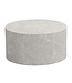 Wohnling MONOBLOC salontafel 60x60x30 cm in zandkleurige steenlook, ronde design salontafel, beige loungebanktafel, moderne salontafel