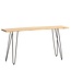 Wohnling consoletafel 150x36x75 cm acacia massief hout boomrand dressoir hal, opbergtafel met haarspeldpoten smal modern, haltafel metalen frame, haltafel lang hoog