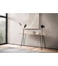 Wohnling consoletafel 150x36x75 cm acacia massief hout boomrand dressoir hal, opbergtafel met haarspeldpoten smal modern, haltafel metalen frame, haltafel lang hoog