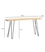 Wohnling consoletafel 150x36x75 cm acacia massief hout boomrand dressoir hal, opbergtafel met haarspeldpoten smal modern, haltafel metalen frame, haltafel lang hoog