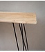 Wohnling consoletafel 150x36x75 cm acacia massief hout boomrand dressoir hal, opbergtafel met haarspeldpoten smal modern, haltafel metalen frame, haltafel lang hoog
