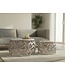 Wohnling 2-delige set salontafels zilver met wit marmeren tafelblad - Woonkamertafel bijzettafel rond - Bijzettafel aluminium modern - Salontafel set aluminium metalen frame design handgemaakt