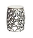 Wohnling Bijzettafel 40cm Zilver met wit marmeren tafelblad - Salontafel klein rond - Sofatafel Alu modern - Woonkamertafel Aluminium - Design tafel Metalen frame Handgemaakt