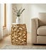 Wohnling Bijzettafel 40cm Goud met wit marmeren tafelblad - Kleine ronde salontafel - Moderne aluminium banktafel - Aluminium woonkamertafel - Design tafel metalen frame Handgemaakt