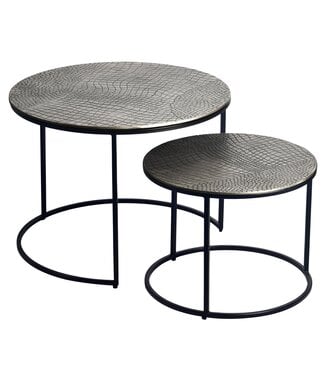 Wohnling Bijzettafelset zilver aluminium 60x60 cm