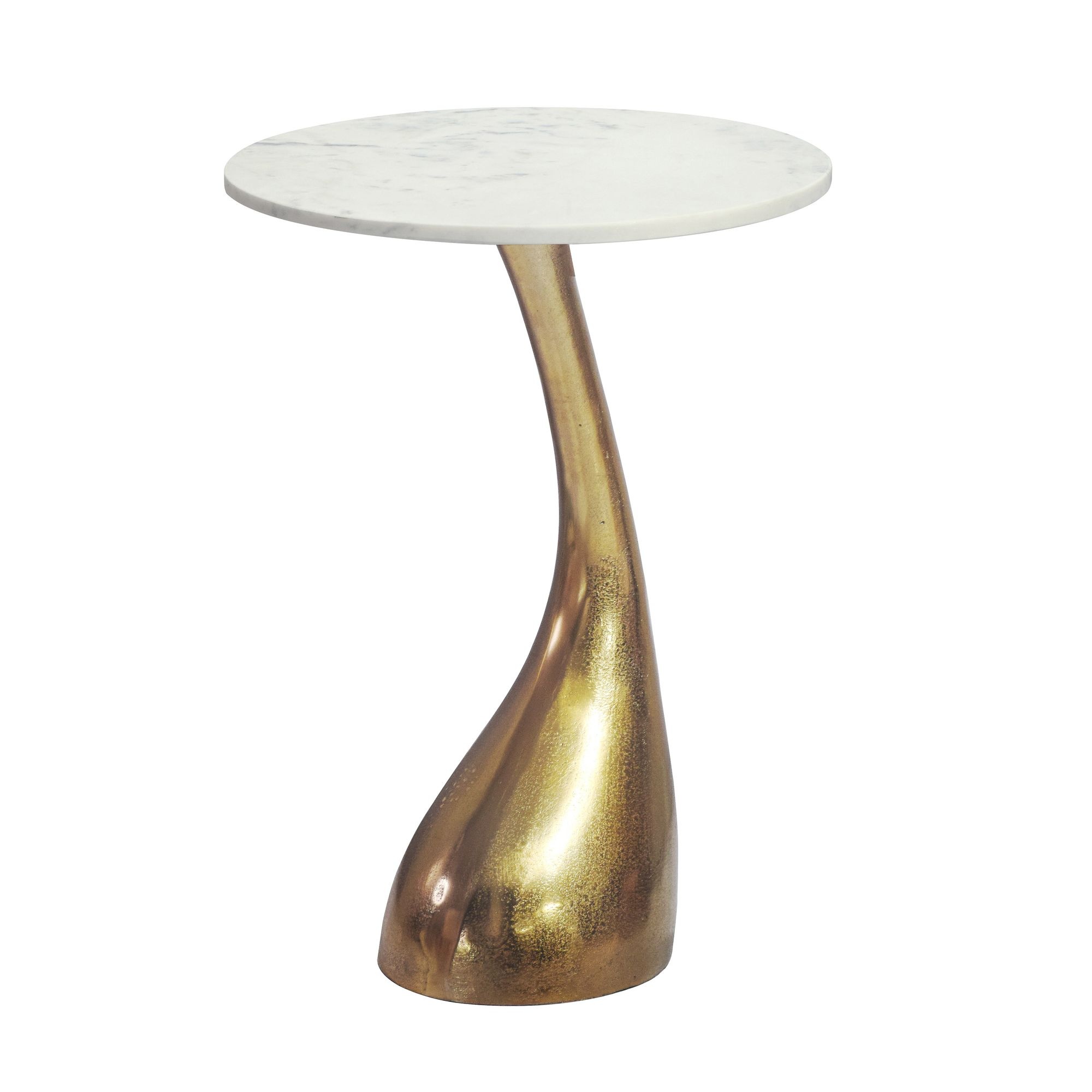Bijzettafel wit marmeren blad 45 cm hoog
