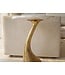 Wohnling Bijzettafel 45cm Goud met wit marmeren tafelblad - Kleine ronde salontafel - Aluminium bijzettafel modern - Aluminium woonkamertafel - Design tafel metalen onderstel hoog Handgemaakt