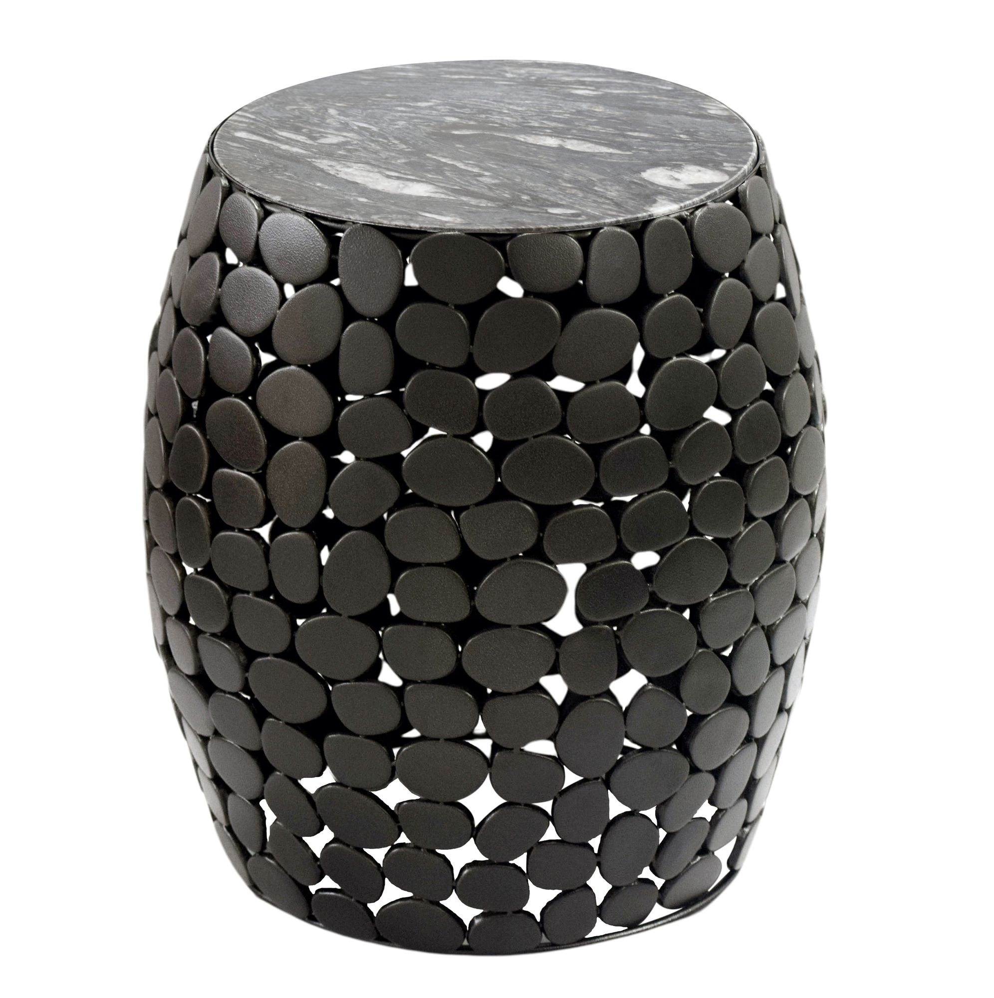 Bijzettafel zwart aluminium 40x40 cm