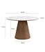 Wohnling Ronde eettafel 120cm met wit gesinterd steen tafelblad in marmerlook - Eetkamertafel keukentafel voor 6 personen modern - Design tafel metalen onderstel walnoot-look eetkamer keuken