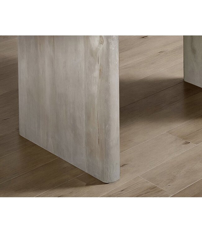 Wohnling Eettafel 180x90x75 cm Mango Massief Hout Witte Eettafel Retro, Keukentafel Massief Niervorm, Houten Tafel Eetkamer, Grote Eettafel Hout