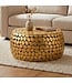 Wohnling Salontafel Aluminium goud rond 66x32 cm - Design Sofatafel Woonkamer – Moderne Woonkamertafel Metaal – Ronde Loungtafel – Aluminium Bijzettafel Handgemaakt