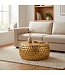 Wohnling Salontafel Aluminium goud rond 66x32 cm - Design Sofatafel Woonkamer – Moderne Woonkamertafel Metaal – Ronde Loungtafel – Aluminium Bijzettafel Handgemaakt