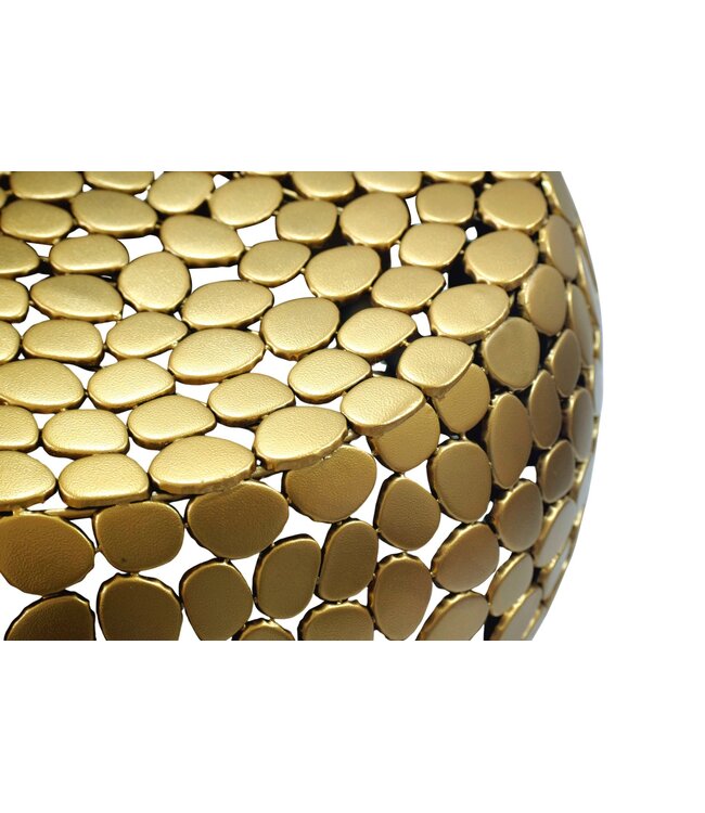 Wohnling Salontafel Aluminium goud rond 66x32 cm - Design Sofatafel Woonkamer – Moderne Woonkamertafel Metaal – Ronde Loungtafel – Aluminium Bijzettafel Handgemaakt