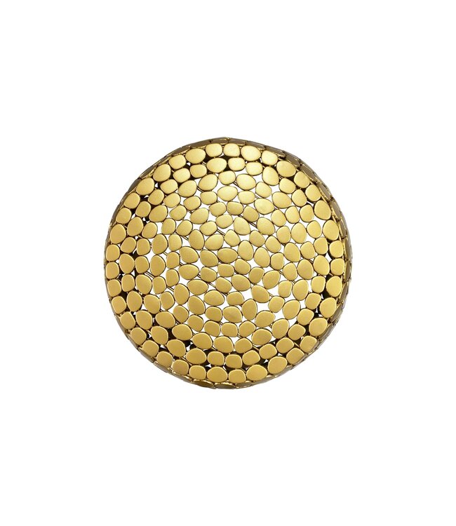 Wohnling Salontafel Aluminium goud rond 66x32 cm - Design Sofatafel Woonkamer – Moderne Woonkamertafel Metaal – Ronde Loungtafel – Aluminium Bijzettafel Handgemaakt